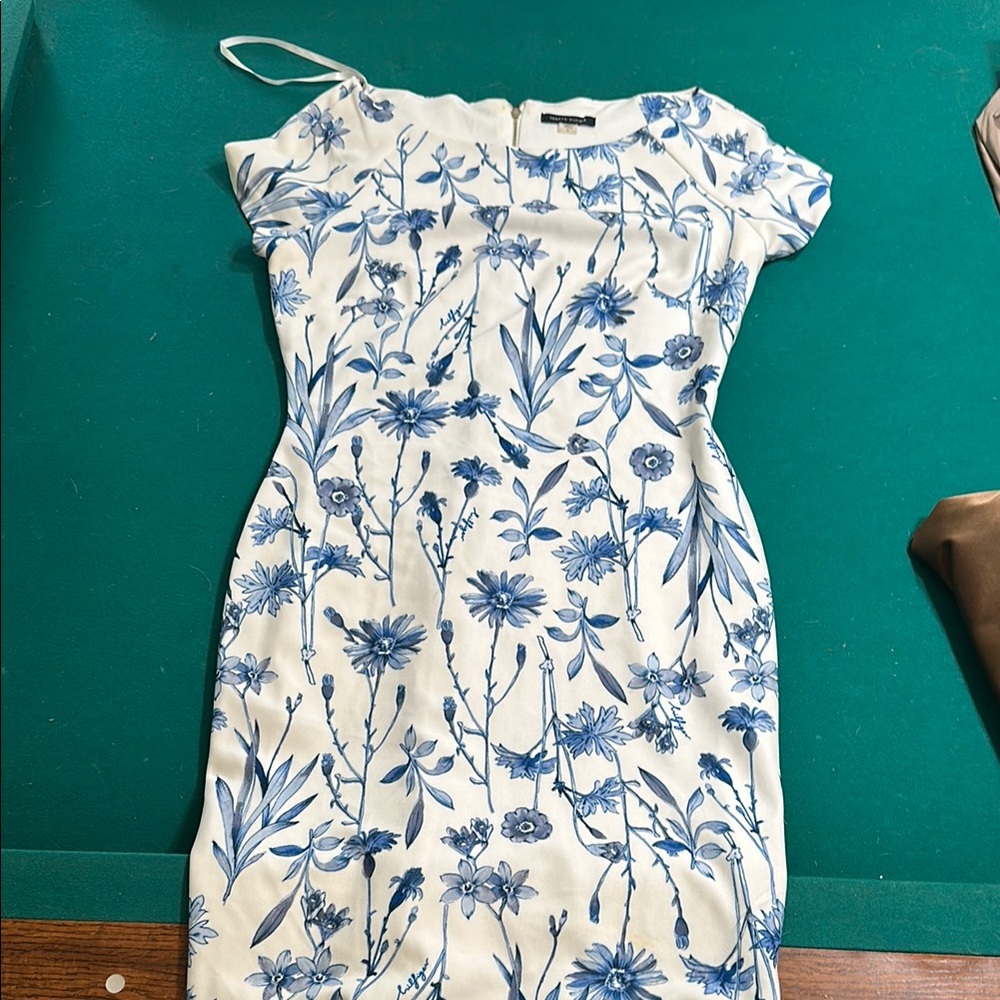 Tommy Hilfiger Blue and White Sheath Midi Dress